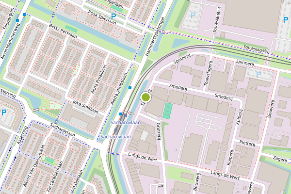 Ambulance-melding op Spinnerij, Amstelveen op 4 juni, kaart-overzicht