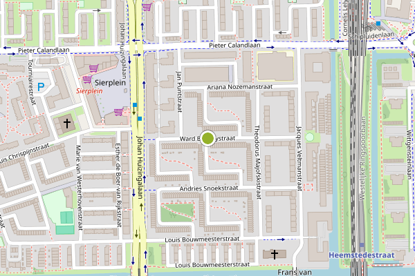 Ambulance-melding op Ward Bingleystraat, Amsterdam op 4 juni, kaart-overzicht