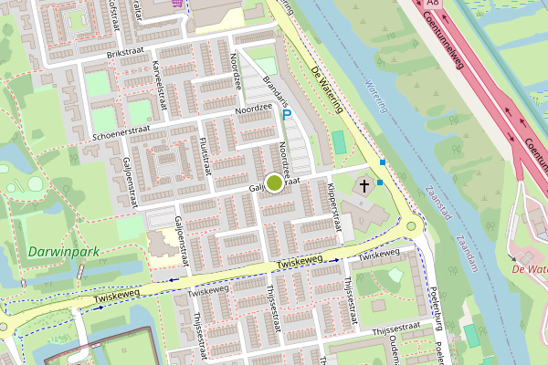 Ambulance-melding op Galjoenstraat, Zaandam op 4 juni, kaart-overzicht