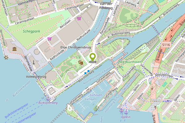 Ambulance-melding op Buiksloterweg, Amsterdam op 30 april, kaart-overzicht