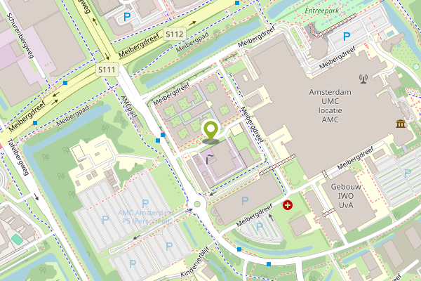 Ambulance-melding op Meibergdreef, Amsterdam op 30 april, kaart-overzicht
