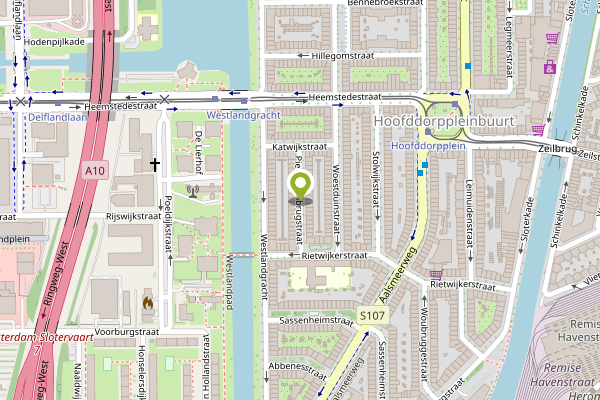 Ambulance-melding op Piet Gijzenbrugstraat, Amsterdam op 30 april, kaart-overzicht