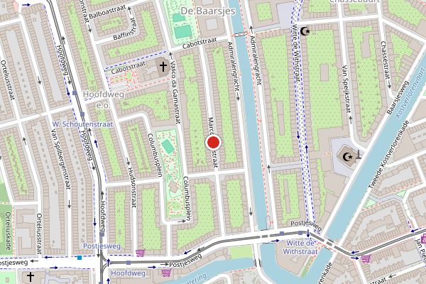 Brandweer-melding op Marco Polostraat, Amsterdam op 4 juni, kaart-overzicht