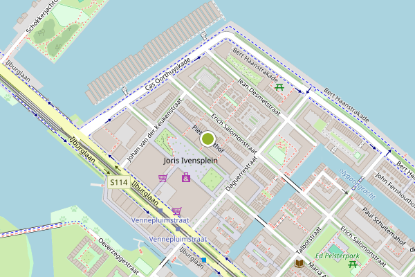 Ambulance-melding op Piet Zwarthof, Amsterdam op 4 juni, kaart-overzicht