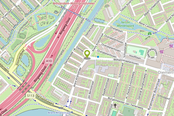 Ambulance-melding op Arent Krijtsstraat, Diemen op 30 april, kaart-overzicht