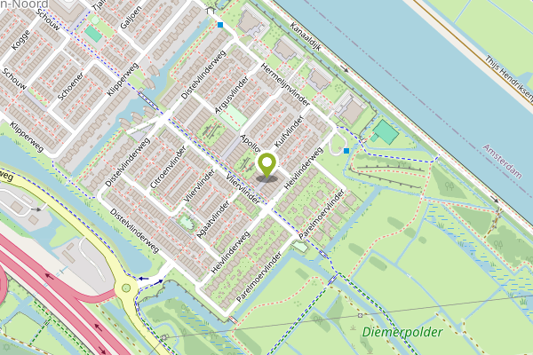 Ambulance-melding op Apollovlinder, Diemen op 29 april, kaart-overzicht