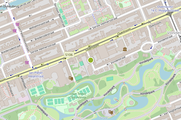 Ambulance-melding op Anna van den Vondelstraat, Amsterdam op 5 juni, kaart-overzicht