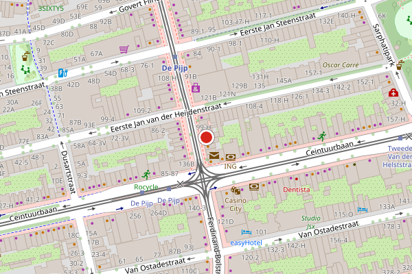 Brandweer-melding op Ferdinand Bolstraat, Amsterdam op 5 juni, kaart-overzicht