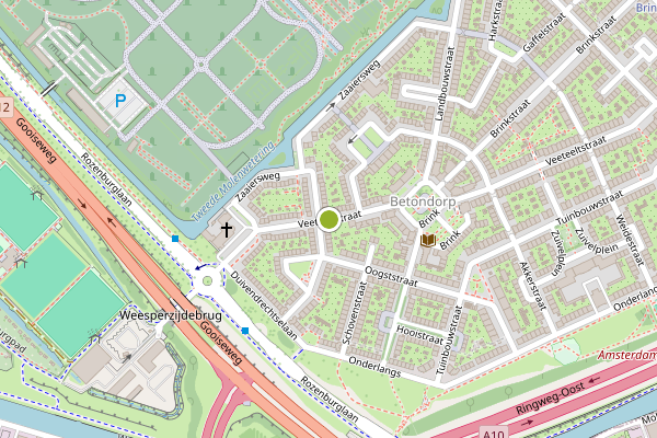 Ambulance-melding op Veeteeltstraat, Amsterdam op 5 juni, kaart-overzicht