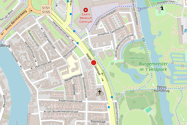 Brandweer-melding op Heijermansstraat, Zaandam op 5 juni, kaart-overzicht
