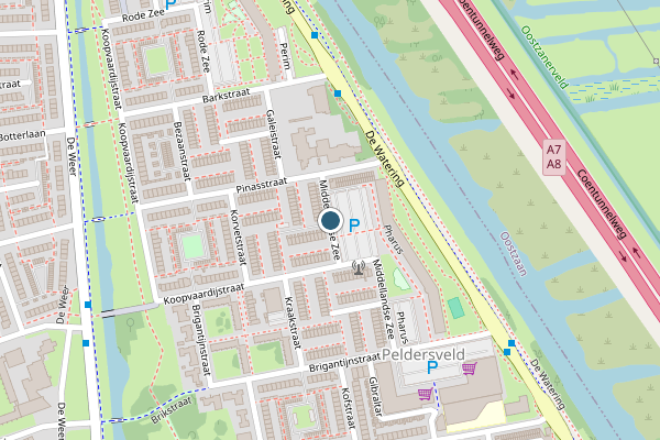 Politie-melding op Middellandse Zee, Zaandam op 4 juni, kaart-overzicht