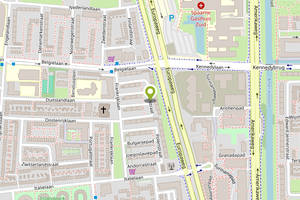Ambulance-melding op Ruslandstraat, Haarlem op 30 april, kaart-overzicht