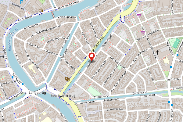 Brandweer-melding op Herensingel, Haarlem op 30 april, kaart-overzicht