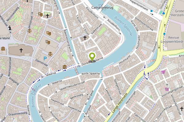 Ambulance-melding op Donkere Spaarne, Haarlem op 30 april, kaart-overzicht