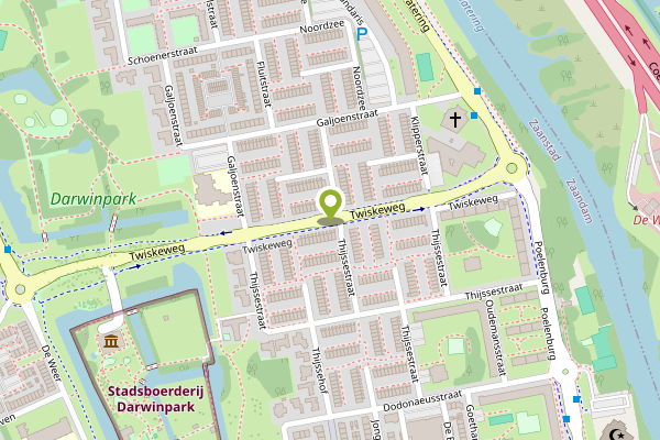 Ambulance-melding op Twiskeweg, Zaandam op 1 mei, kaart-overzicht