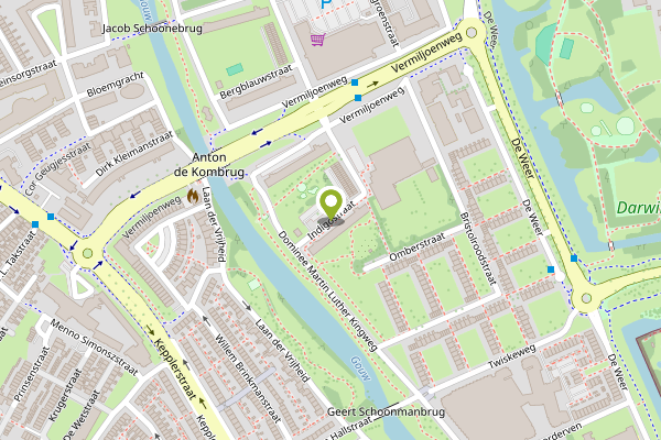 Ambulance-melding op Indigostraat, Zaandam op 1 mei, kaart-overzicht