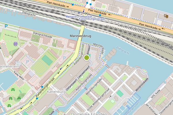 Ambulance-melding op Ravenwerf, Amsterdam op 5 juni, kaart-overzicht