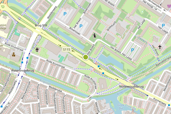 Ambulance-melding op Het Breed, Amsterdam op 5 juni, kaart-overzicht