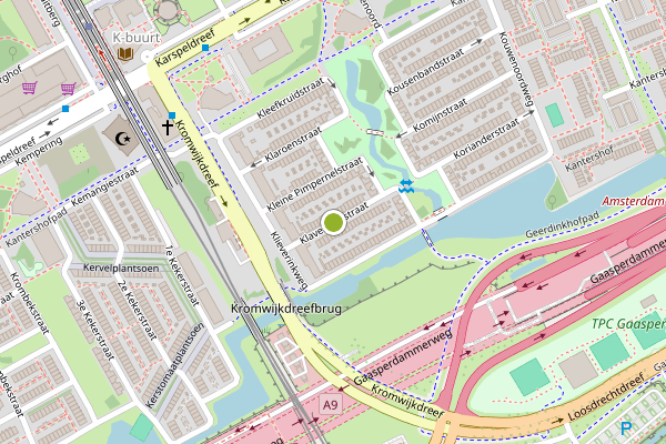 Ambulance-melding op Klaverbladstraat, Amsterdam op 5 juni, kaart-overzicht