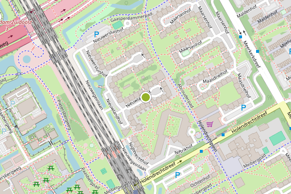 Ambulance-melding op Nieuwlandhof, Amsterdam op 5 juni, kaart-overzicht