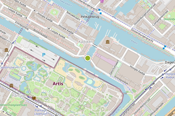 Ambulance-melding op Entrepotdok, Amsterdam op 5 juni, kaart-overzicht