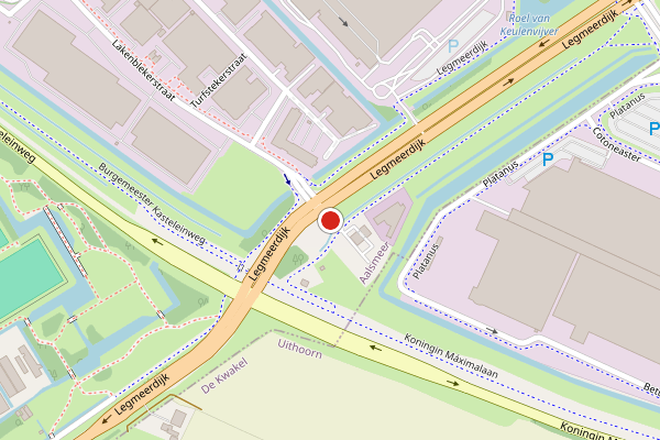 Brandweer-melding op Legmeerdijk, Aalsmeer op 5 juni, kaart-overzicht