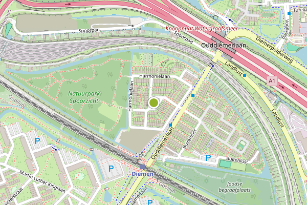 Ambulance-melding op C.J. der Kinderenplein, Diemen op 5 juni, kaart-overzicht