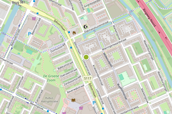 Ambulance-melding op IJdoornlaan, Amsterdam op 5 juni, kaart-overzicht
