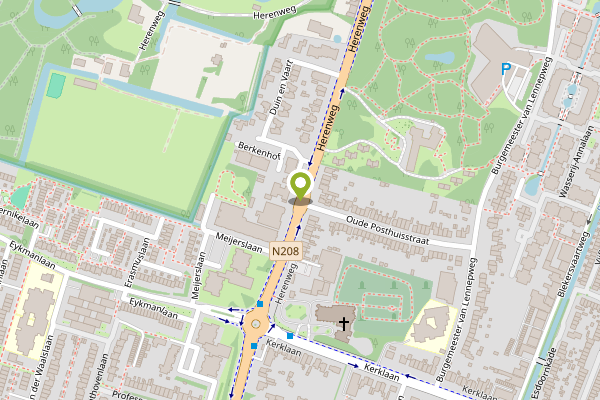 Ambulance-melding op Herenweg, Heemstede op 24 april, kaart-overzicht