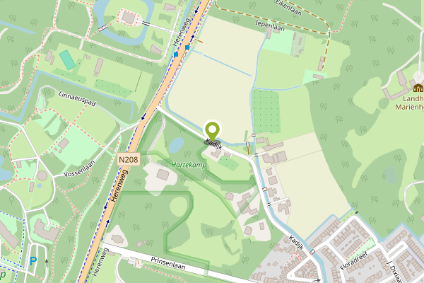 Ambulance-melding op Kadijk, Heemstede op 23 april, kaart-overzicht