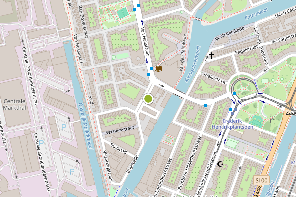 Ambulance-melding op Donker Curtiusstraat, Amsterdam op 6 juni, kaart-overzicht