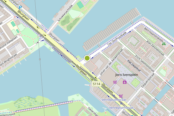 Ambulance-melding op Cas Oorthuyskade, Amsterdam op 6 juni, kaart-overzicht