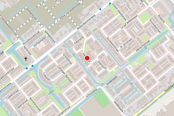 Brandweer-melding op Geerland, Kudelstaart op 6 juni, kaart-overzicht