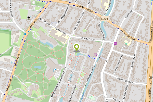 Ambulance-melding op Strijboslaan, Heemstede op 23 april, kaart-overzicht