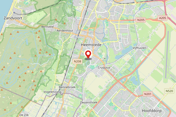 Brandweer-melding op ter van Lennepweg, Heemstede op 22 april, kaart-overzicht