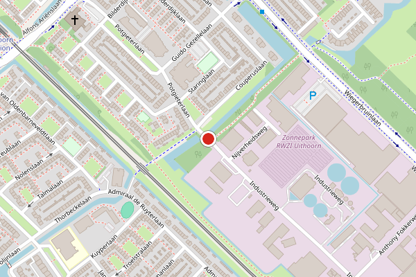 Brandweer-melding op Industrieweg, Uithoorn op 6 juni, kaart-overzicht