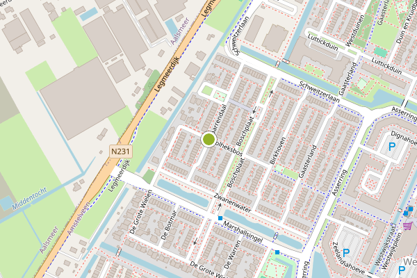 Ambulance-melding op Tolheksbos, Amstelveen op 6 juni, kaart-overzicht