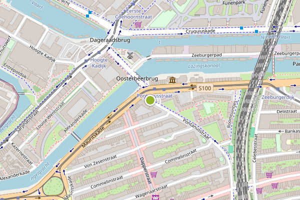 Ambulance-melding op Pontanusstraat, Amsterdam op 6 juni, kaart-overzicht