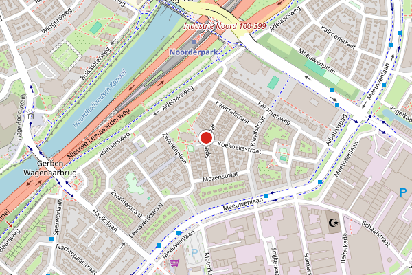 Brandweer-melding op Spechtstraat, Amsterdam op 6 juni, kaart-overzicht