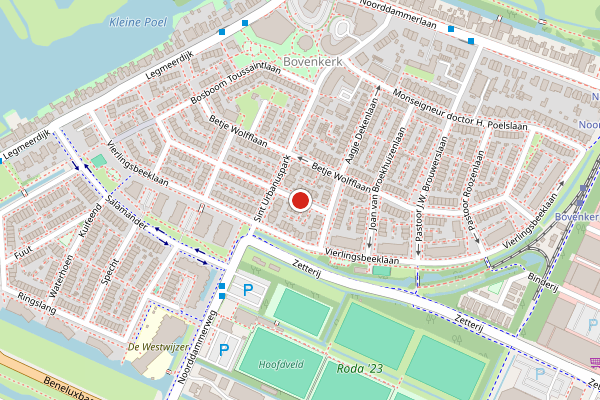 Brandweer-melding op Sint Urbanusstraat, Amstelveen op 6 juni, kaart-overzicht