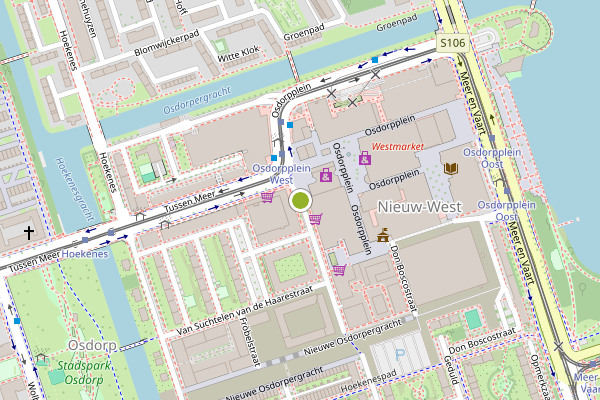 Ambulance-melding op Osdorpplein, Amsterdam op 6 juni, kaart-overzicht