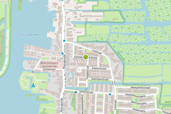 Ambulance-melding op Kamperfoeliestraat, Landsmeer op 6 juni, kaart-overzicht