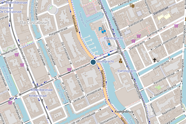 Politie-melding op Kinkerstraat, Amsterdam op 6 juni, kaart-overzicht