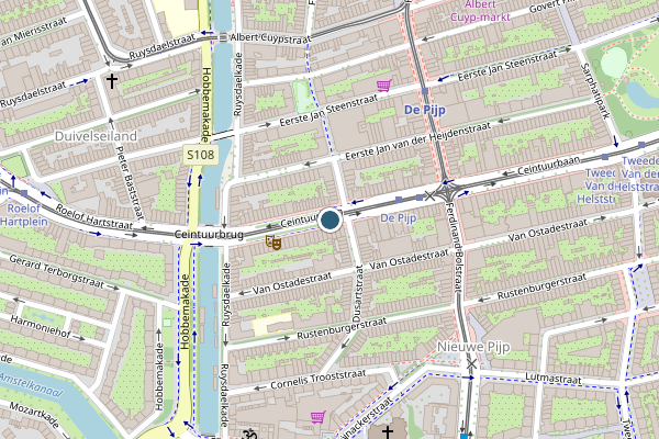 Politie-melding op Ceintuurbaan, Amsterdam op 6 juni, kaart-overzicht