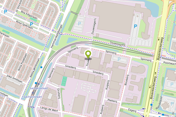 Ambulance-melding op Touwslagerij, Amstelveen op 1 mei, kaart-overzicht