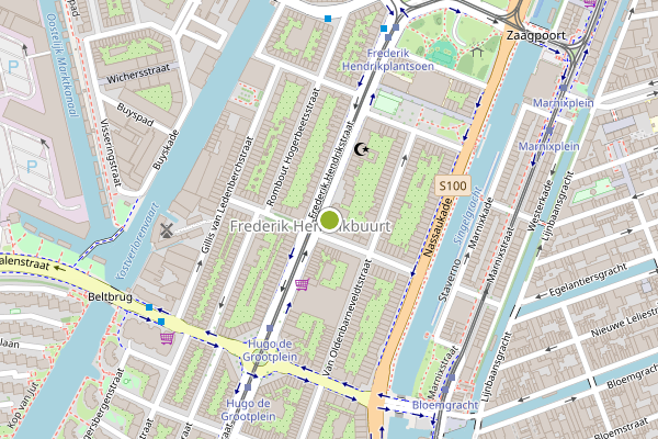 Ambulance-melding op Frederik Hendrikstraat, Amsterdam op 6 juni, kaart-overzicht