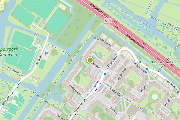 Ambulance-melding op Tussendek, Amsterdam op 6 juni, kaart-overzicht