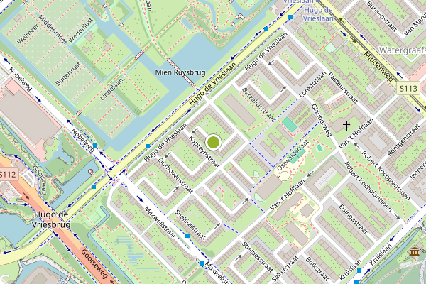 Ambulance-melding op Minckelersstraat, Amsterdam op 6 juni, kaart-overzicht