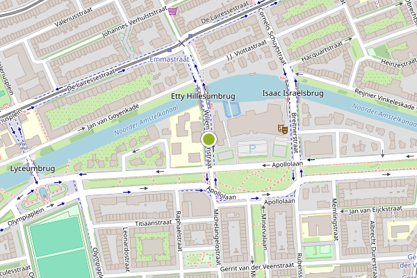 Ambulance-melding op Willem Witsenstraat, Amsterdam op 6 juni, kaart-overzicht