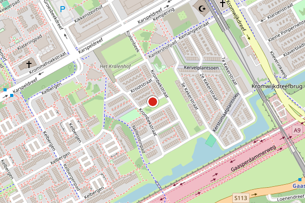 Brandweer-melding op Krulslaplantsoen, Amsterdam op 6 juni, kaart-overzicht